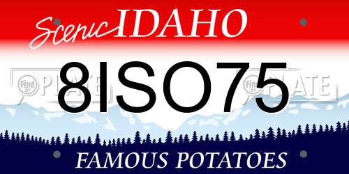 8ISO75 Idaho License Plate