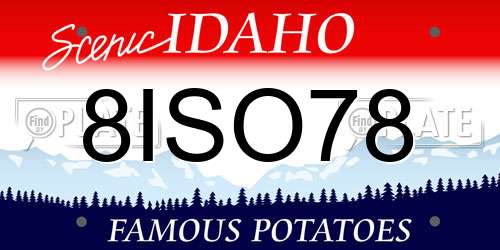 8ISO78 Idaho License Plate