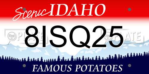 8ISQ25 Idaho License Plate