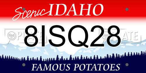 8ISQ28 Idaho License Plate