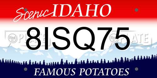 8ISQ75 Idaho License Plate