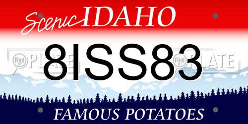 8ISS83 Idaho License Plate