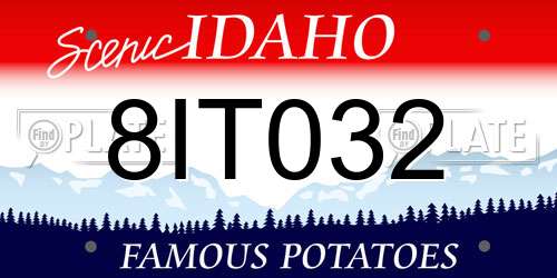 8IT032 Idaho License Plate