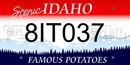 8IT037 Idaho License Plate