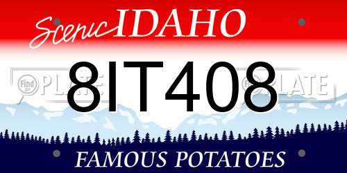 8IT408 Idaho License Plate