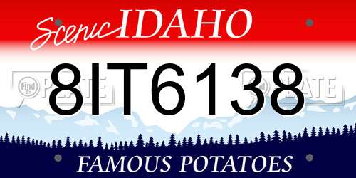 8IT6138 Idaho License Plate