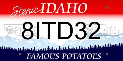 8ITD32 Idaho License Plate