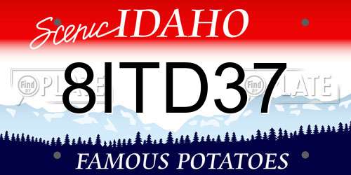 8ITD37 Idaho License Plate