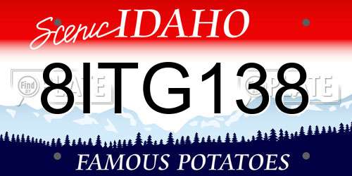 8ITG138 Idaho License Plate