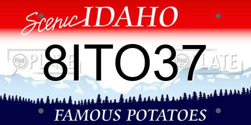 8ITO37 Idaho License Plate