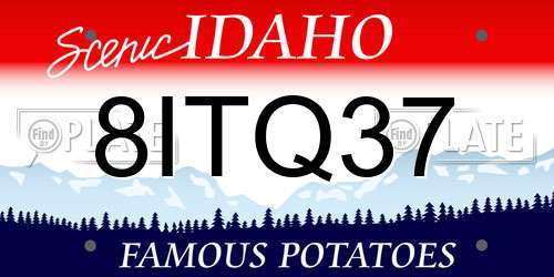 8ITQ37 Idaho License Plate
