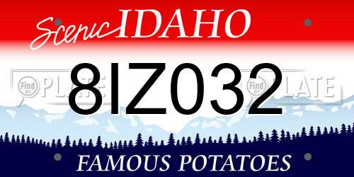 8IZ032 Idaho License Plate