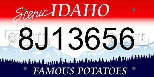8J13656 Idaho License Plate