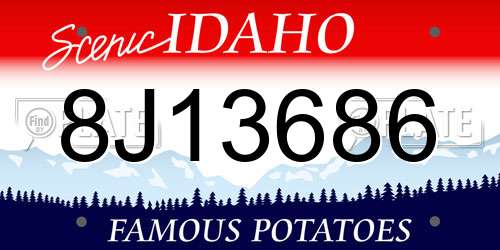 8J13686 Idaho License Plate