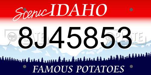 8J45853 Idaho License Plate