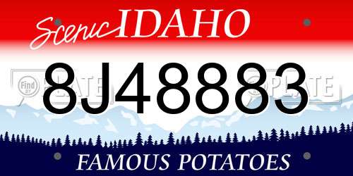 8J48883 Idaho License Plate