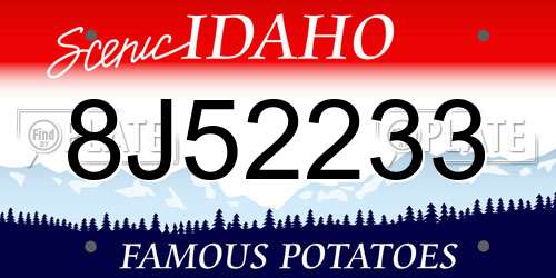 8J52233 Idaho License Plate