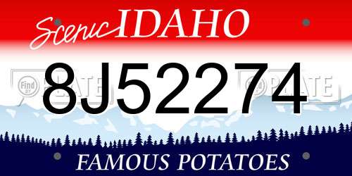 8J52274 Idaho License Plate