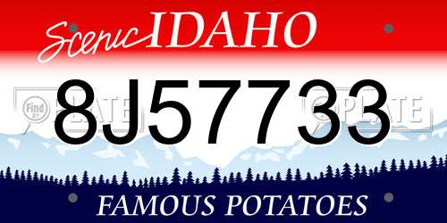 8J57733 Idaho License Plate