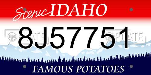 8J57751 Idaho License Plate