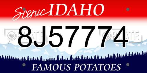 8J57774 Idaho License Plate