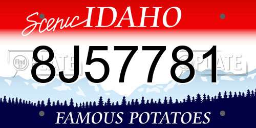 8J57781 Idaho License Plate