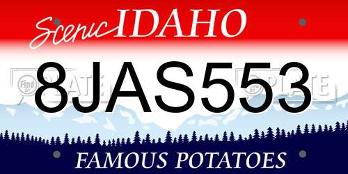 8JAS553 Idaho License Plate