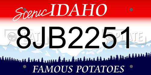 8JB2251 Idaho License Plate