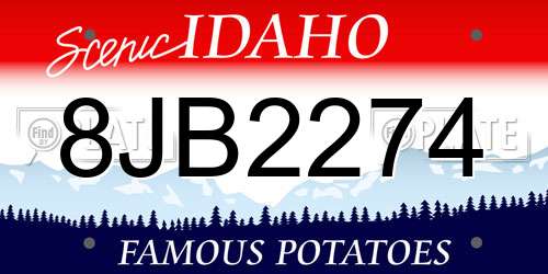 8JB2274 Idaho License Plate
