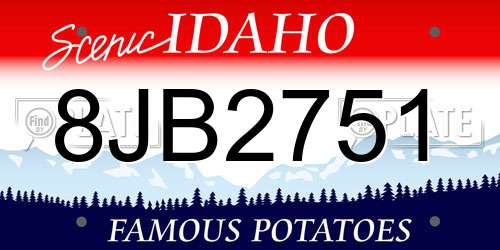 8JB2751 Idaho License Plate