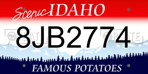 8JB2774 Idaho License Plate