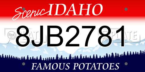 8JB2781 Idaho License Plate