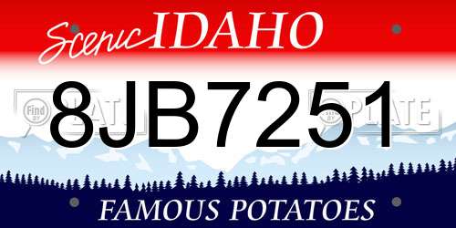 8JB7251 Idaho License Plate