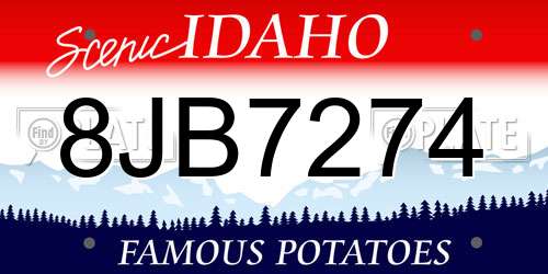 8JB7274 Idaho License Plate