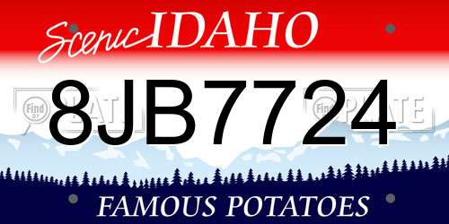8JB7724 Idaho License Plate