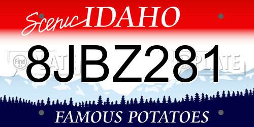 8JBZ281 Idaho License Plate