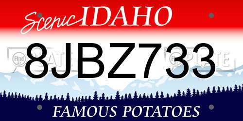8JBZ733 Idaho License Plate