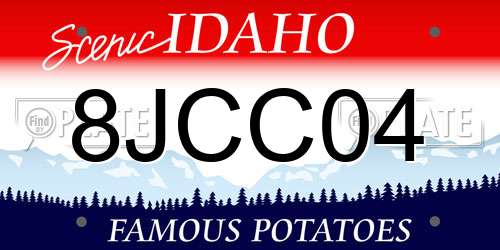 8JCC04 Idaho License Plate