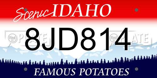 8JD814 Idaho License Plate
