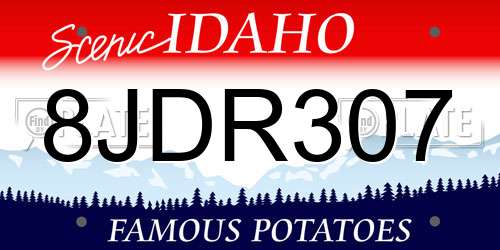 8JDR307 Idaho License Plate