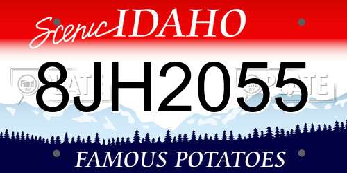 8JH2055 Idaho License Plate