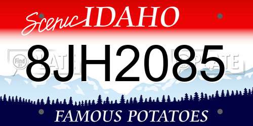 8JH2085 Idaho License Plate
