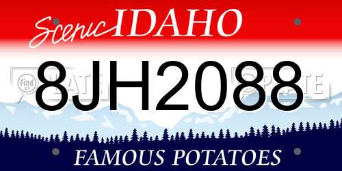 8JH2088 Idaho License Plate