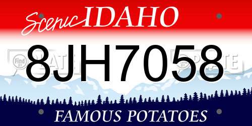 8JH7058 Idaho License Plate