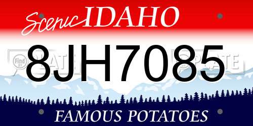 8JH7085 Idaho License Plate