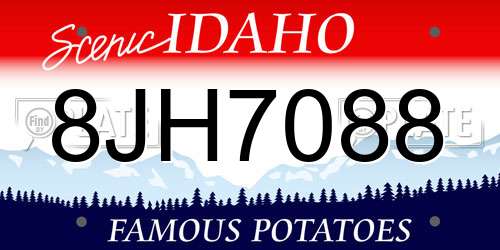 8JH7088 Idaho License Plate