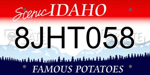 8JHT058 Idaho License Plate