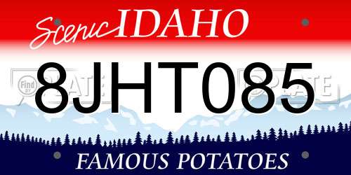 8JHT085 Idaho License Plate