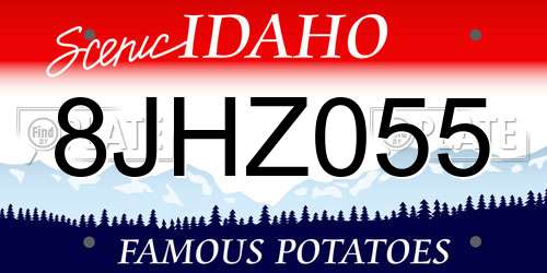 8JHZ055 Idaho License Plate