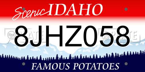 8JHZ058 Idaho License Plate